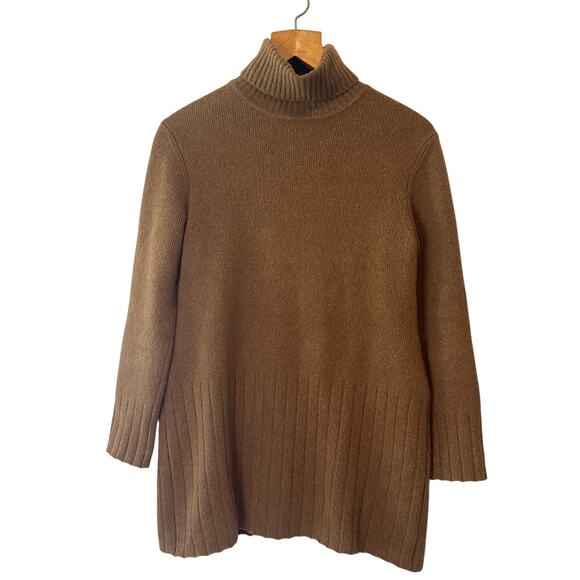 Nili Lotan Everett Wool Cashmere Turtleneck Sweater Dress M Chestnut - Picture 3 of 10